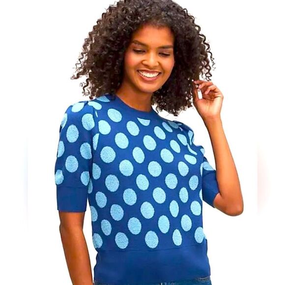 Kate Spade Seaside Dot sweater Size XS NWOT! Gorgeous! Riverblue - Picture 1 of 4